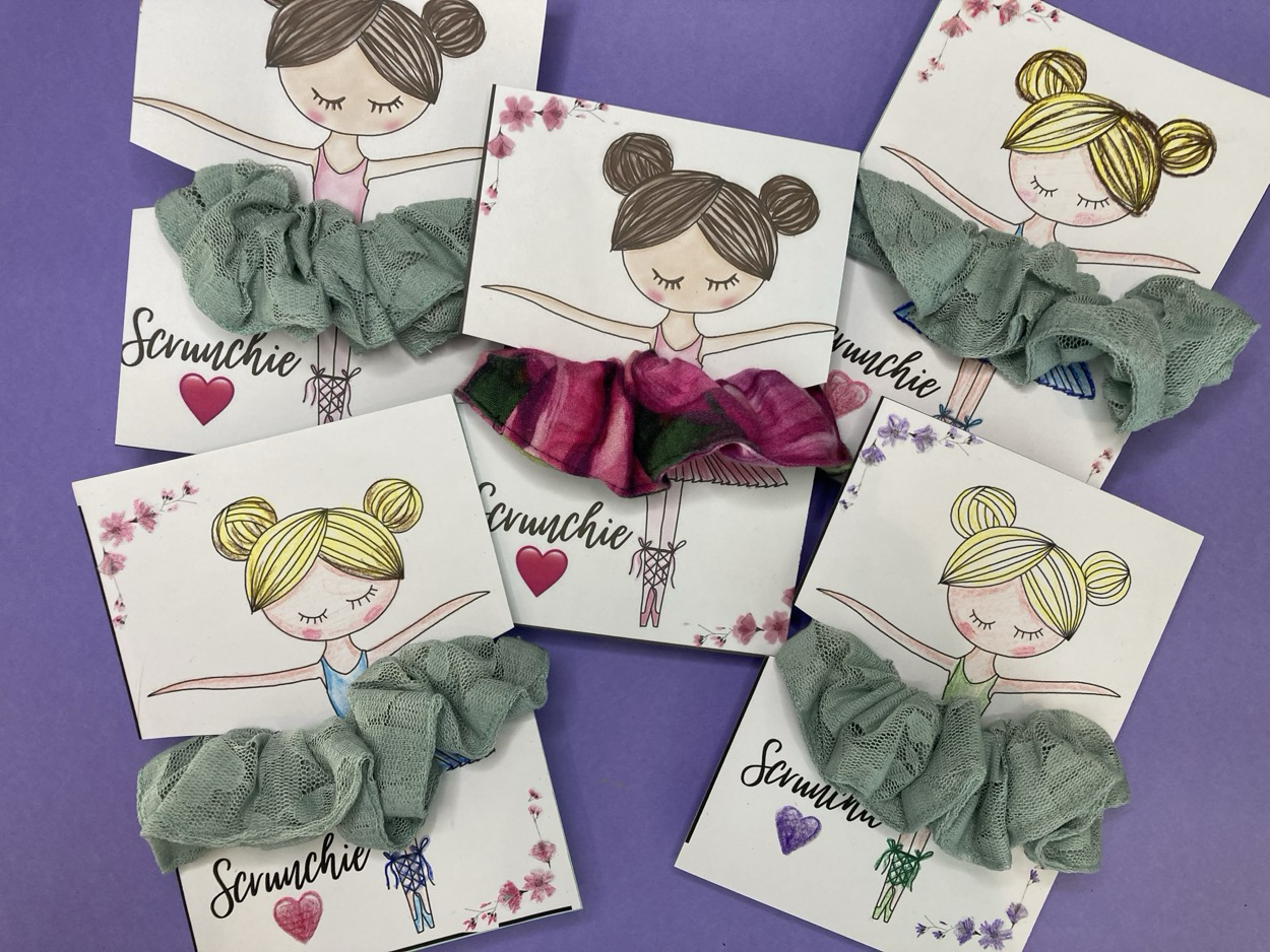 Ballerina Karte mit Scrunchie
