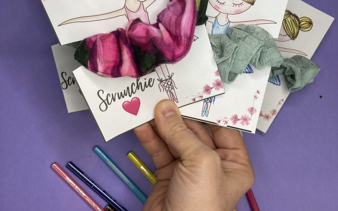 🎀 DIY: Ballerina-Geschenkkarte mit Scrunchie-Rock 🩰
