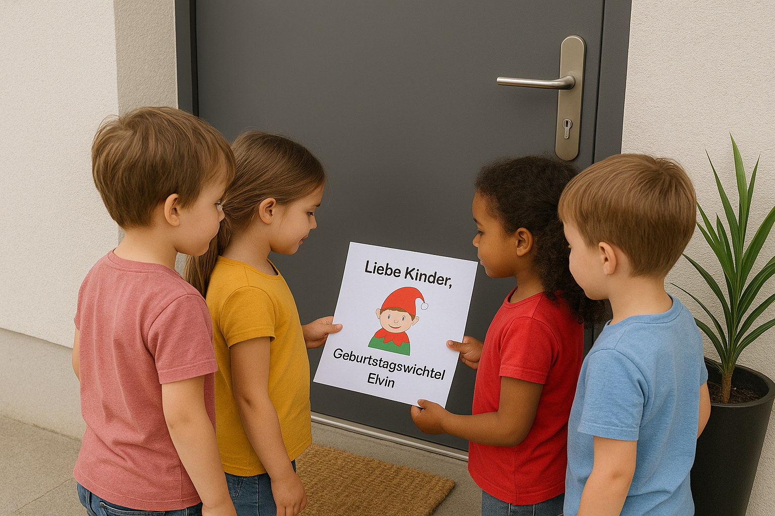 inder finden einen Brief vom Geburtstagswichtel Elvin vor der Haustür